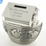 Silver Personalised Noah’s Ark Money Box